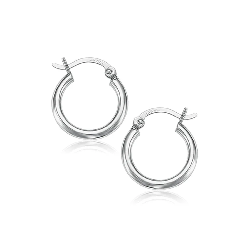 Gemstone and Diamond Drop Earrings for Opulence -LOVCIA Luxury Radiant 10K White Gold Hoop Earrings with Snap Lock (15mm Diameter)