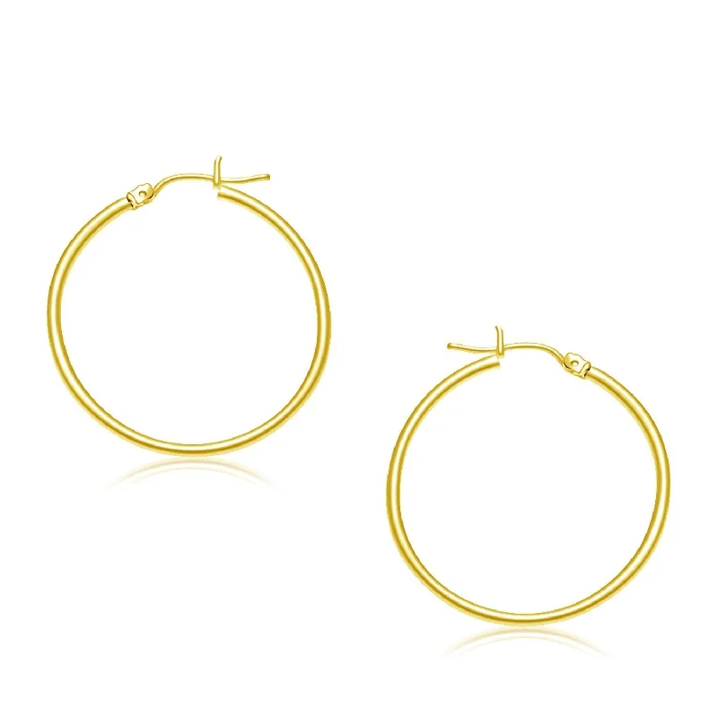 Floral Drop Earrings with Petals -LOVCIA Luxury Glamorous 10k Yellow Gold 30mm Hoop Earrings with Snap Lock Closure