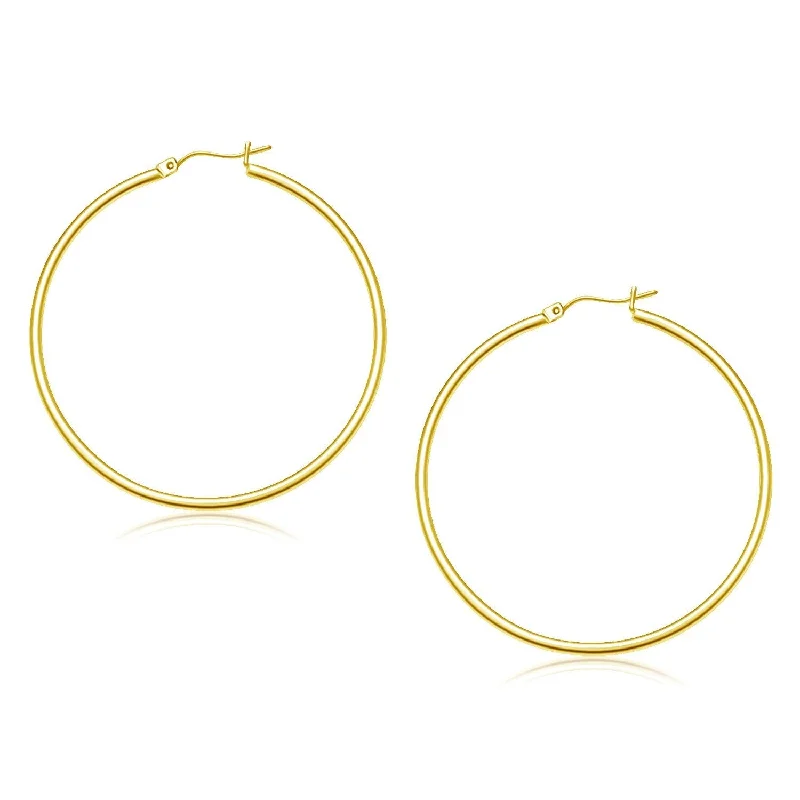 Animal Print Drop Earrings for Fun -LOVCIA Luxury Glamorous 10k Yellow Gold 45mm Hoop Earrings with Snap Lock Backing