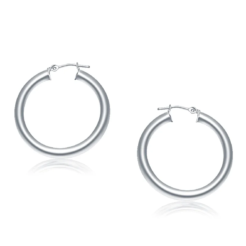 Hippie Drop Earrings with Beads -LOVCIA Luxury Glamorous 14k White Gold Hoop Earrings with Snap Lock (30mm)