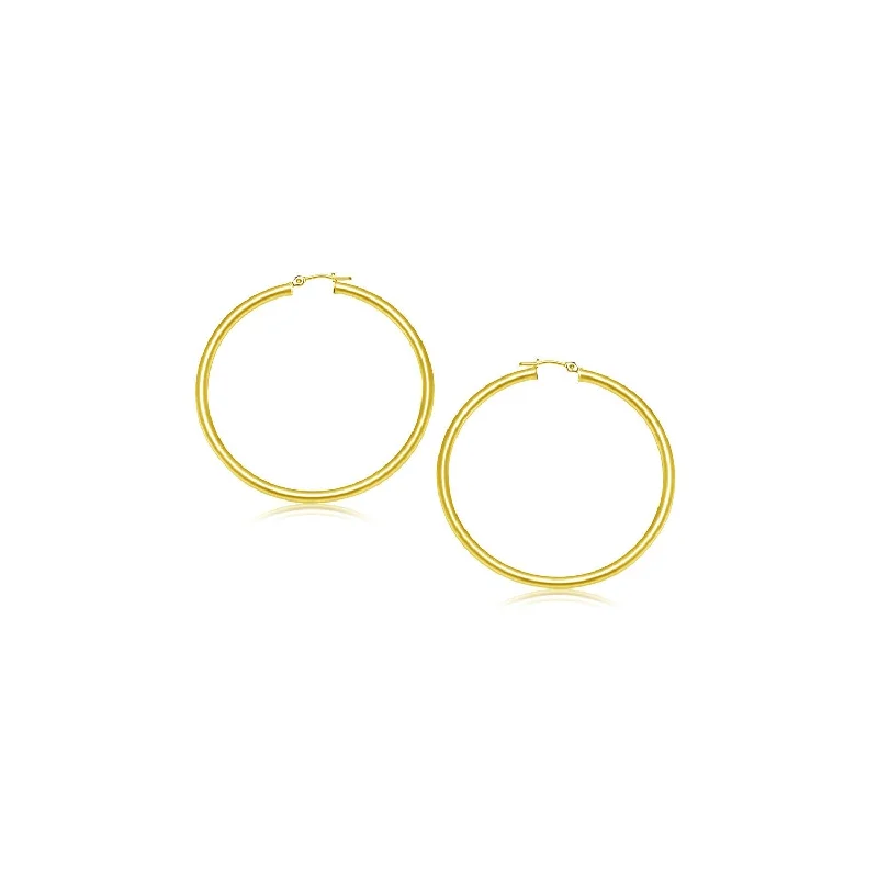 Drop Earrings for Bridesmaids Look -LOVCIA Luxury Dazzling 14k Gold Hoop Earrings with Snap Lock Clasp (15mm)