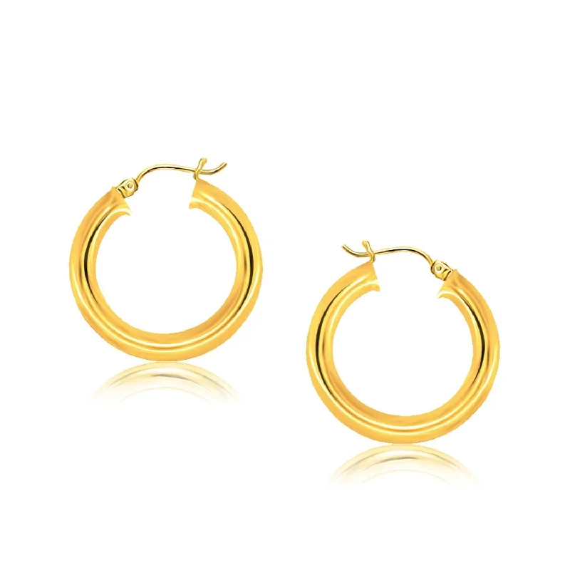 Drop Earrings for Office Wear -LOVCIA Luxury Dazzling 14k Yellow Gold Hoop Earrings with Snap Lock (30mm Diameter)