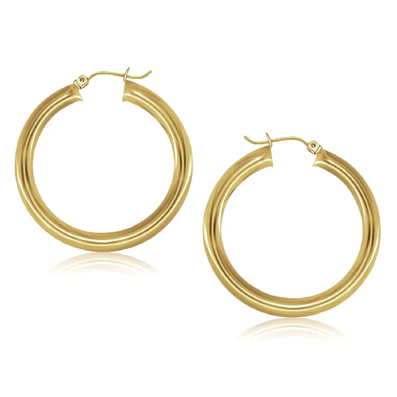 Crystal Drop Earrings for Sparkle -LOVCIA Luxury Exquisite 14K Yellow Gold 40mm Hoop Earrings with Snap Lock Closure