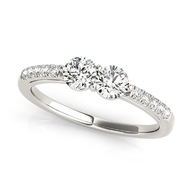 Engagement rings with engraved initials inside bands -Auriya 14k White Gold 3/4 carat TW 2-Stone Diamond Engagement Ring (H-I, SI1-SI2)