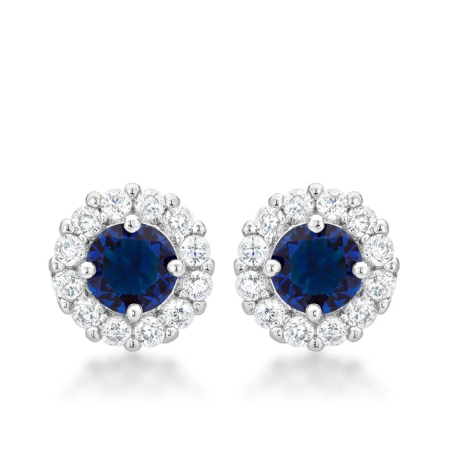 Small Drop Earrings for Delicate -LOVCIA Elegant Blue Bella Bridal Earrings with Platinum Luster