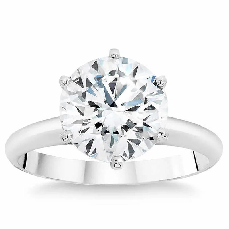 Engagement rings with trillion-cut moonstone gems -Certified E/VS1 4.34Ct Diamond Solitiaire Platinum Engagement Ring Lab Grown