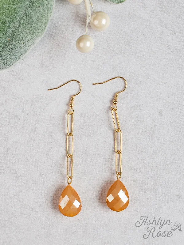 Large Drop Earrings for Statement -Chill with Me Dangle Earrings with Gold, Champagne