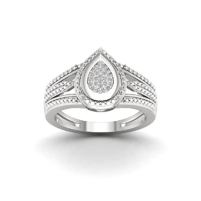 Engagement rings with twisted bands and diamonds -De Couer 1/10ct TDW Diamond Engagement Ring - White