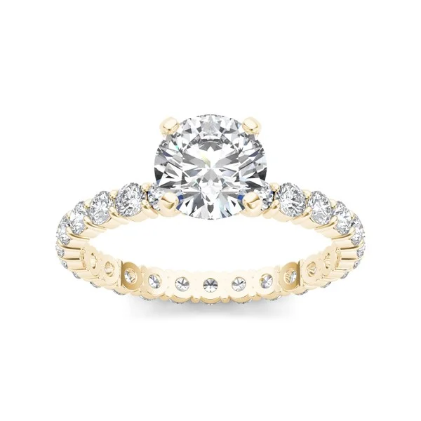 Engagement rings with trillion-cut peridot accents -De Couer 14k Yellow Gold 2 1/2ct TDW Diamond Engagement Ring