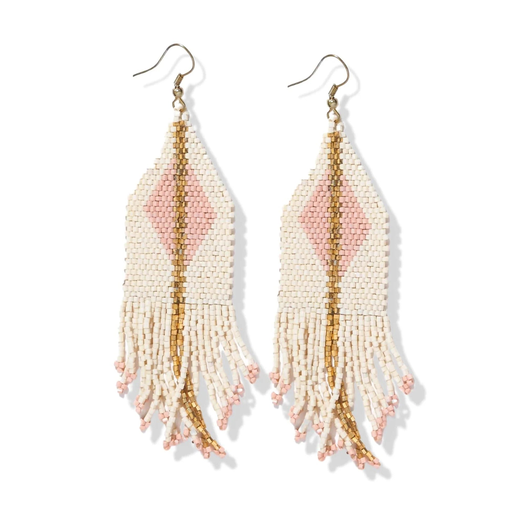 Drop Earrings for Graduation Day -Diamond Fringe With Gold Blush