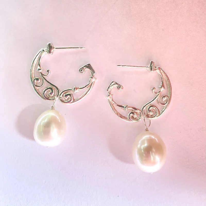 Drop Earrings for Everyday Glamour -Gothic Hoop with Drop