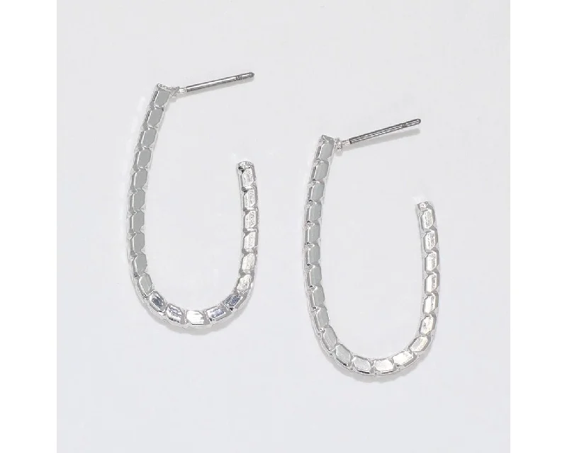 Drop Earrings for Evening Gown -Periwinkle by Barlow : Hoops with molded silver Earrings