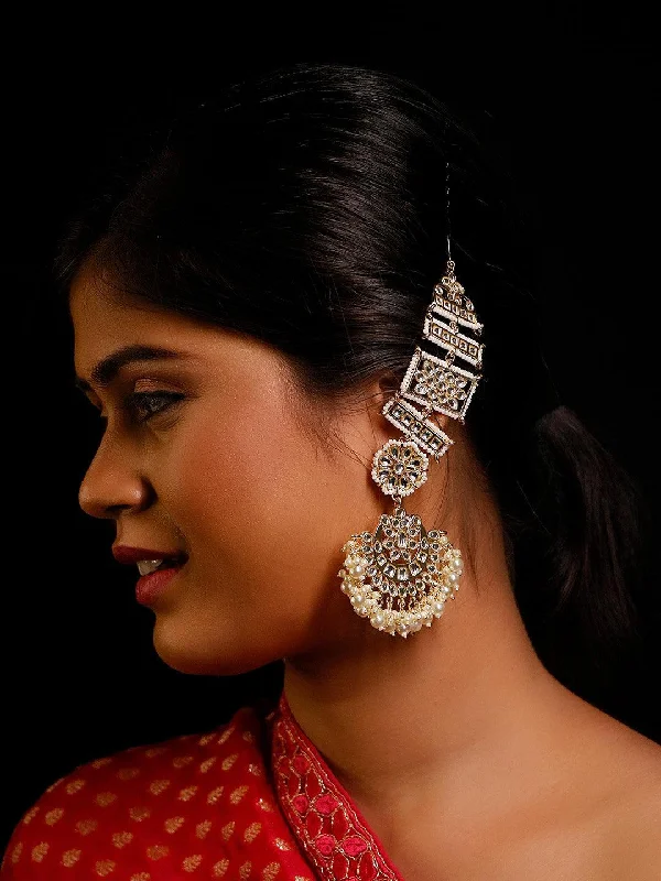 Drop Earrings for Party Look -Rajwadi Earring With Holder White