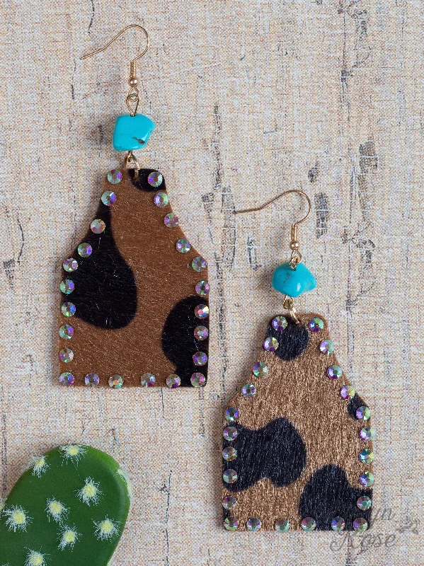 Drop Earrings with Vine Designs -Tavern Lovin' Furr Earrings with Studs