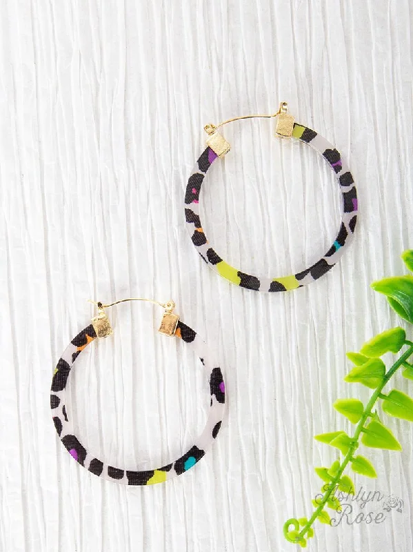 Retro Drop Earrings for Nostalgia -Transparent Hoop with Gold Earrings, Multi