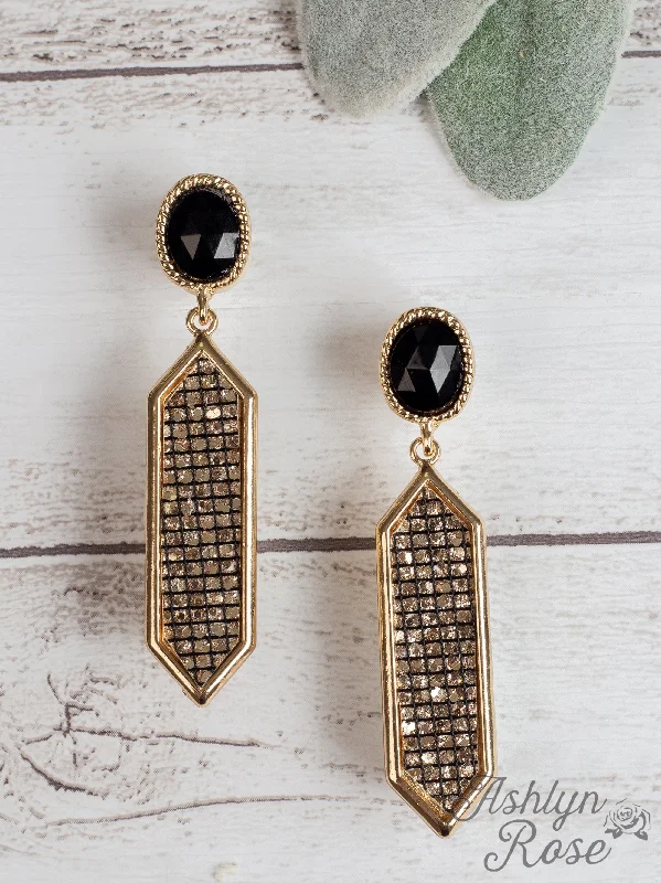 Gold Drop Earrings for Women -With All The Memories Dangly Earrings with Stone Stud, Rose Gold