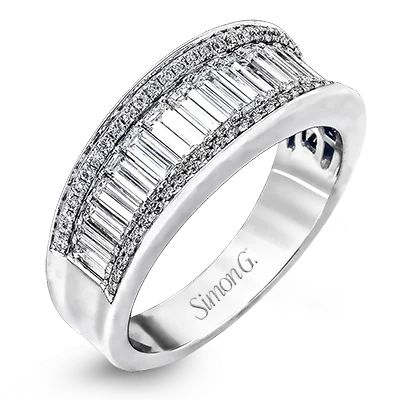 Women’s slim rings with pave sapphire accents -Anniversary Ring in 18k Gold with Diamonds