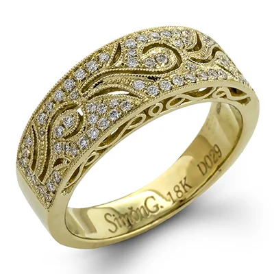 Women’s rings with pave topaz for dazzle -Anniversary Ring in 18k Gold with Diamonds