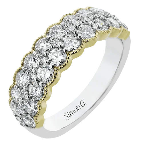 Women’s rings with sleek hematite for sheen -Anniversary Ring in 18k Gold with Diamonds