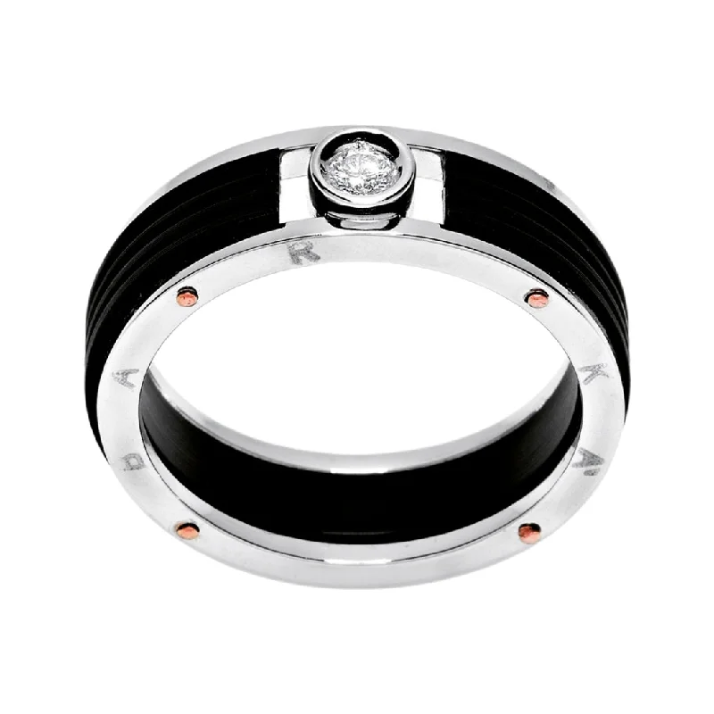 Women’s slim rings with pave sapphire accents -BARAKA White Diamond Men's Ring (White Diamond 0.8 cts.)