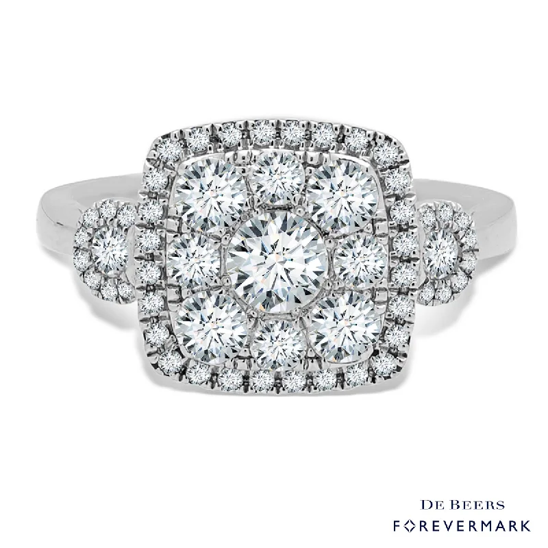 Women’s rings with crescent moonstone for charm -Forevermark Diamond Engagement Ring in 18kt White Gold (1 1/4ct tw)