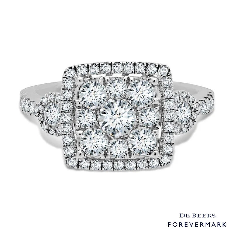 Women’s rings with hematite for metallic shine -Forevermark Diamond Engagement Ring in 18kt White Gold (1 1/5ct tw)