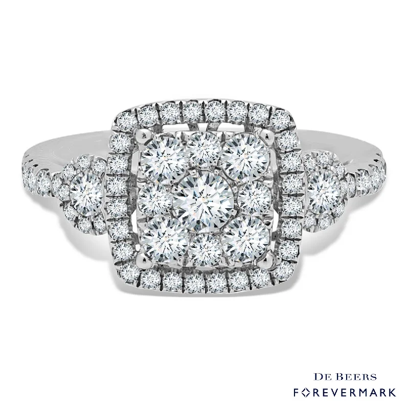 Women’s statement rings with large coral gems -Forevermark Diamond Engagement Ring in 18kt White Gold (1 1/7ct tw)