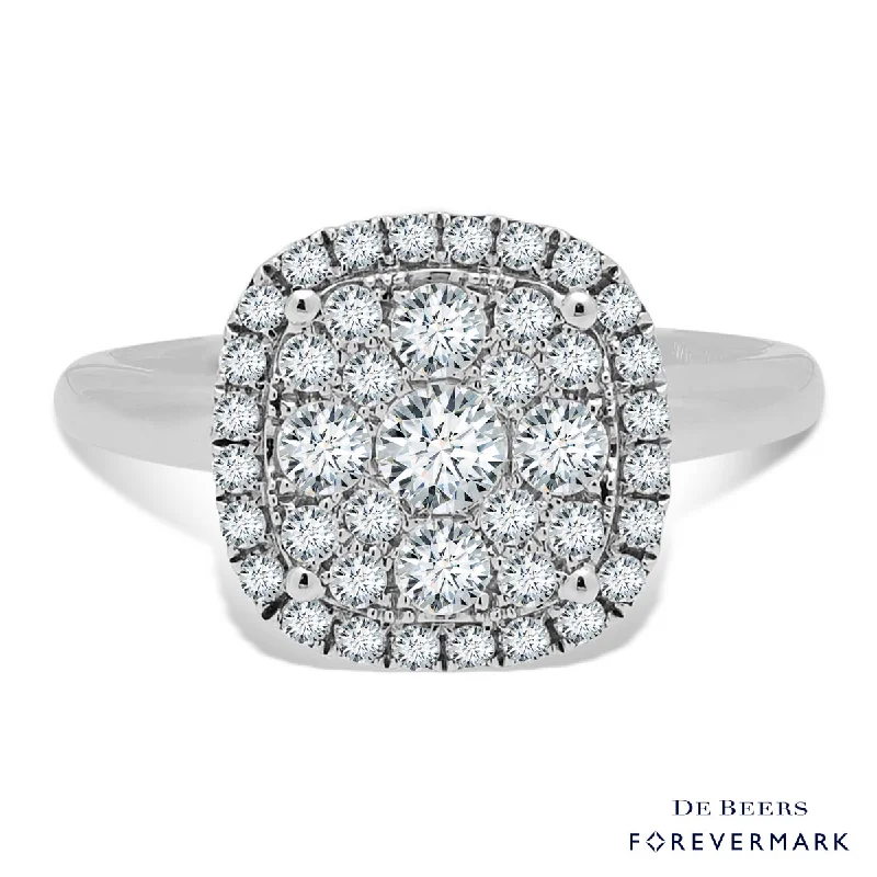 Women’s rings with peacock ore for iridescence -Forevermark Diamond Engagement Ring in 18kt White Gold (3/4ct tw)