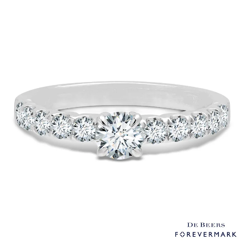 Women’s rings with matte silver for understated -Forevermark Diamond Engagement Ring in 18kt White Gold (3/4ct tw)