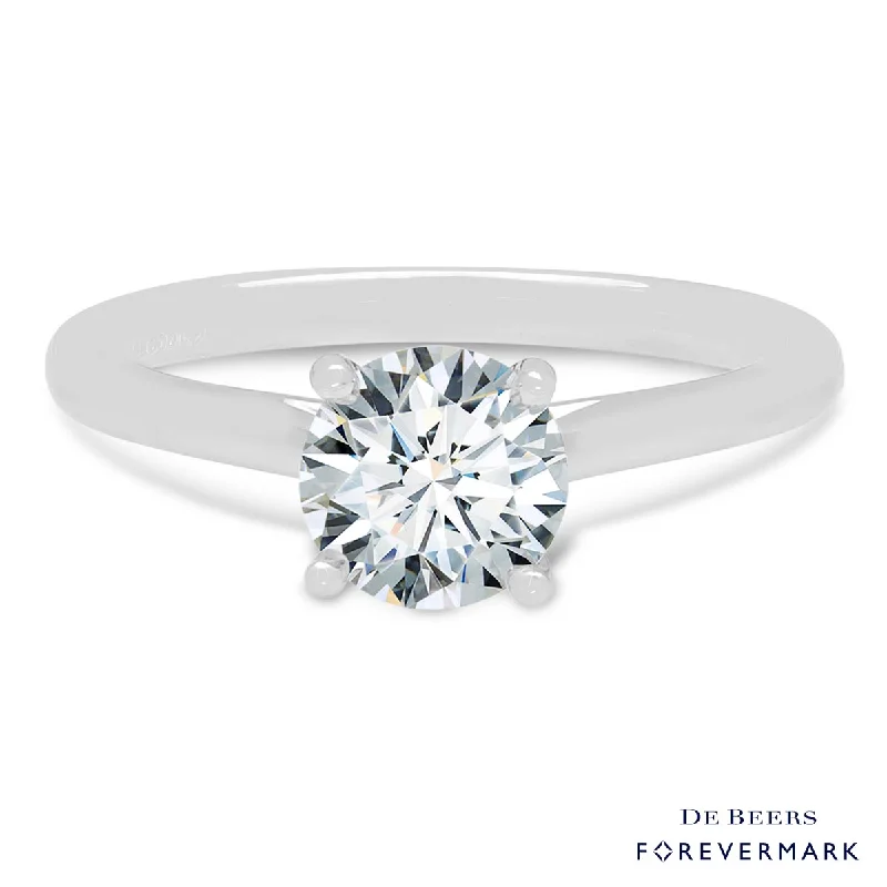 Women’s rings with twisted bands for style -Forevermark Diamond Solitaire Engagement Ring in 14kt White Gold (1ct tw)