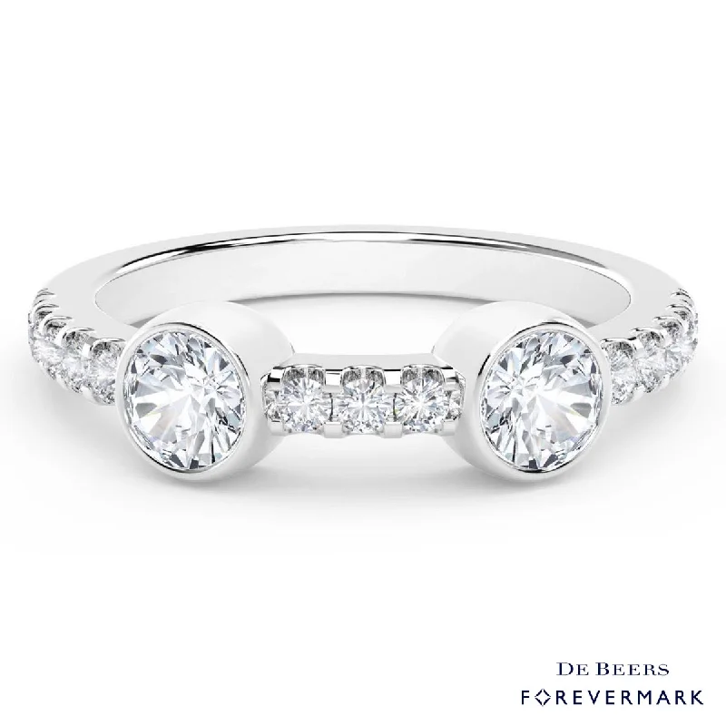 Women’s rings with spiral gold band twists -Forevermark Tribute Collection Diamond Stackable Ring in 18kt White Gold (1/3ct tw)