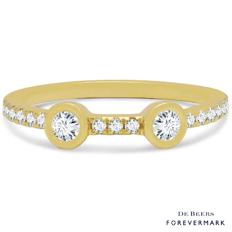 Women’s vintage-style rings with oxidized finish -Forevermark Tribute Collection Diamond Stackable Ring in 18kt Yellow Gold (1/2ct tw)