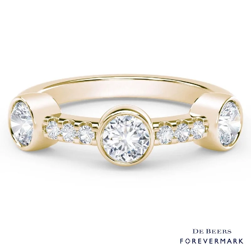 Women’s slim rings with pave sapphire accents -Forevermark Tribute Collection Diamond Stackable Ring in 18kt Yellow Gold (3/8ct tw)