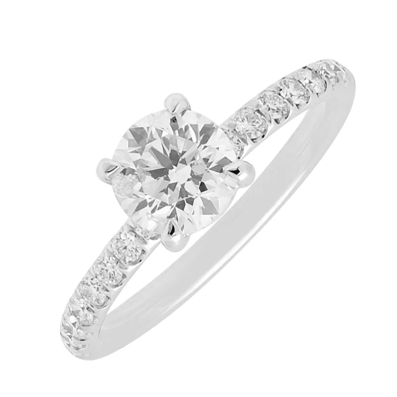 Women’s vintage-style rings with oxidized finish -Diamond Engagement Ring in 14kt White Gold (1 1/4ct tw)