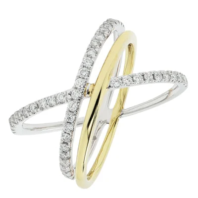 Women’s rings with channel-set peridot gems -Diamond Fashion Ring in 14kt Yellow and White Gold (1/2ct tw)