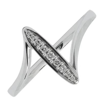 Women’s rings with butterfly motifs for whimsy -Diamond Fashion Ring in Sterling Silver (1/20ct tw)