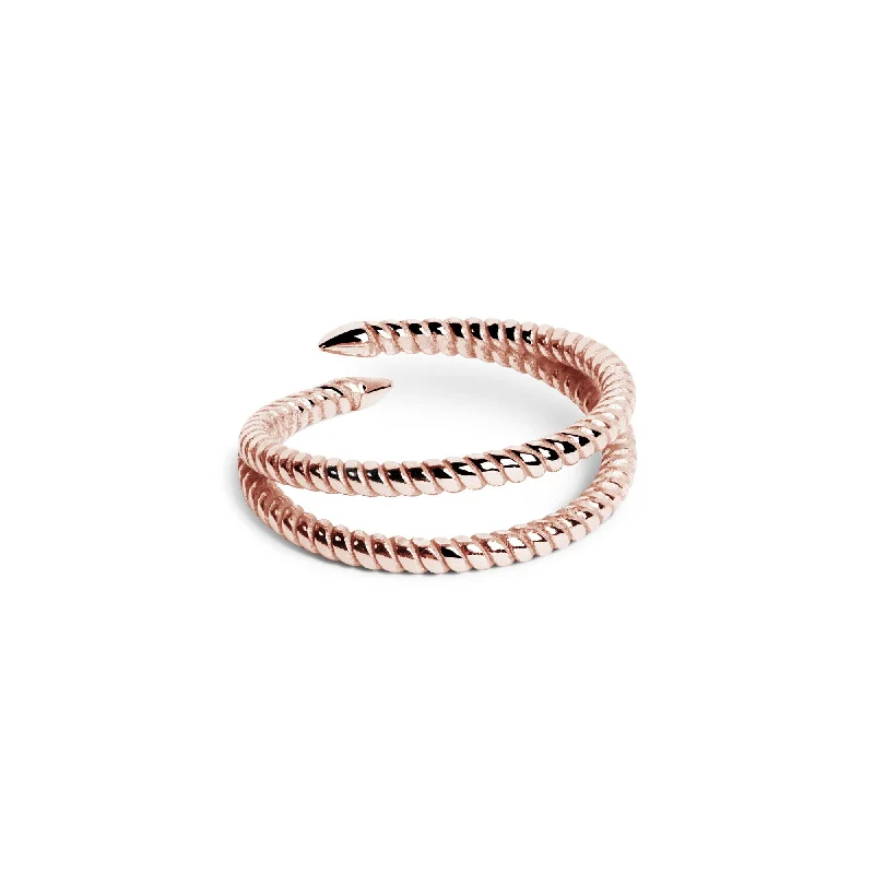 Women’s rings with sunstone gems for glow -Doble Twist Rose Gold Ring