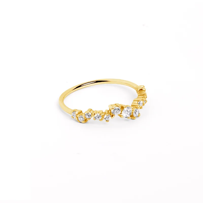 Women’s rings with stretch bands for ease -Estellar Gold Ring