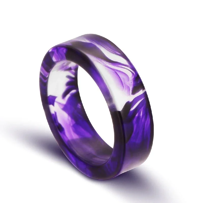 Women’s stretch rings for adjustable comfort fit -Flaming Soul Resin Ring