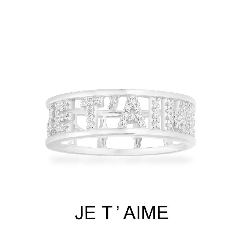 Women’s rings with peridot stones for sparkle -JE T'AIME Ring - silver