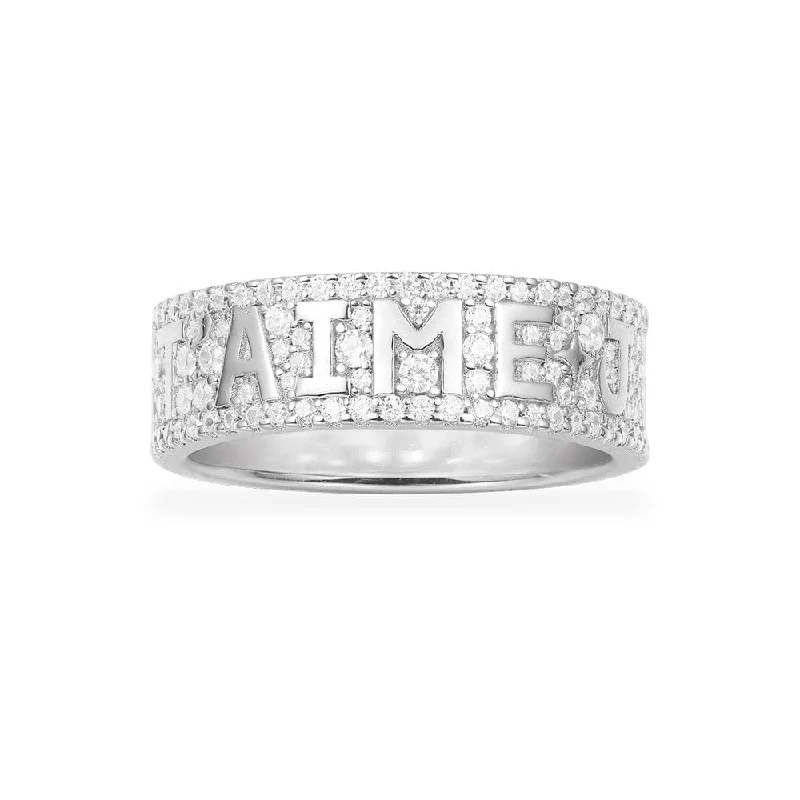 Women’s rings with butterfly motifs for whimsy -JE T'AIME Ring - silver