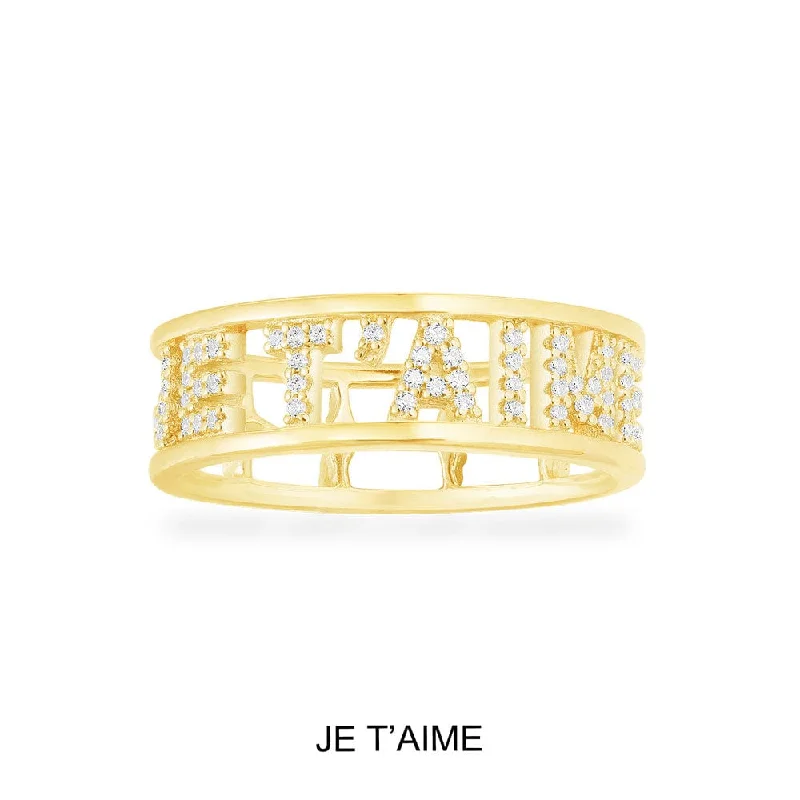 Women’s rings with aquamarine gems for calm -JE T'AIME Ring