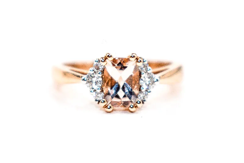 Women’s rings with stretch bands for ease -Morganite And Diamond Ring