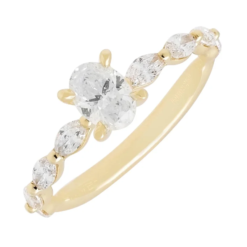 Women’s rings with raw moonstone for mystique -Northern Star Oval Diamond Engagement Ring in 14kt Yellow Gold (1ct tw)