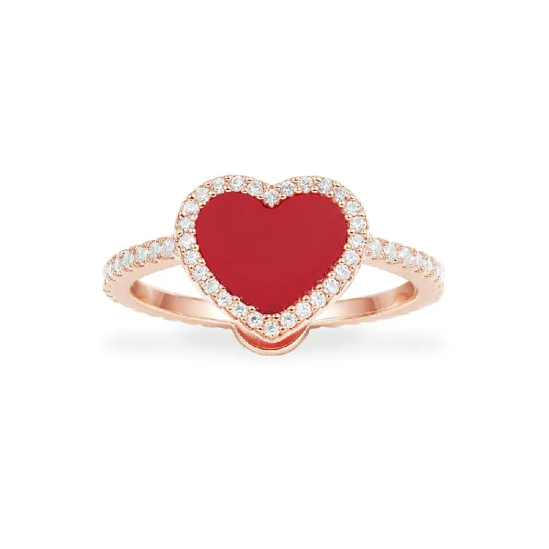 Women’s rings with stretch bands for ease -Red Heart Ring