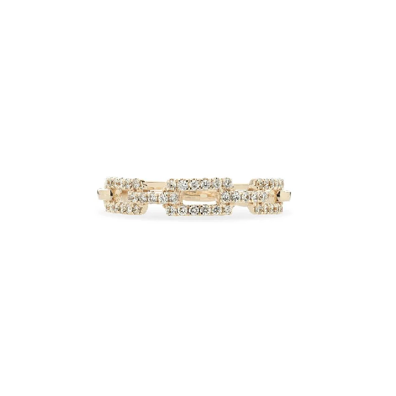 Women’s rings with eternity knot for love -Sabel Collection 14K Yellow Gold Diamond Link Ring