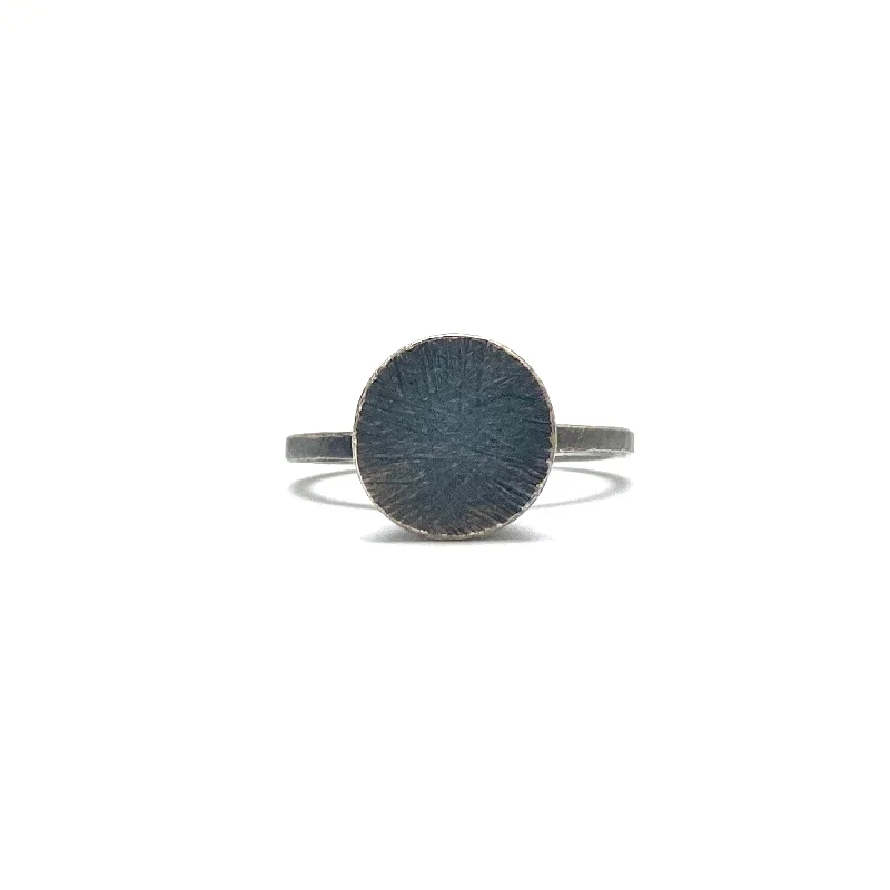 Women’s rings with rough sapphire for chic -Small Circle Cone Silver Ring