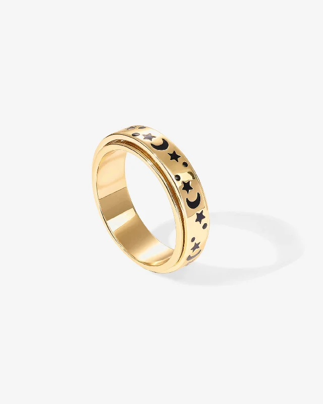 Women’s signet rings with bold family crests -Starry Night Anxiety Ring