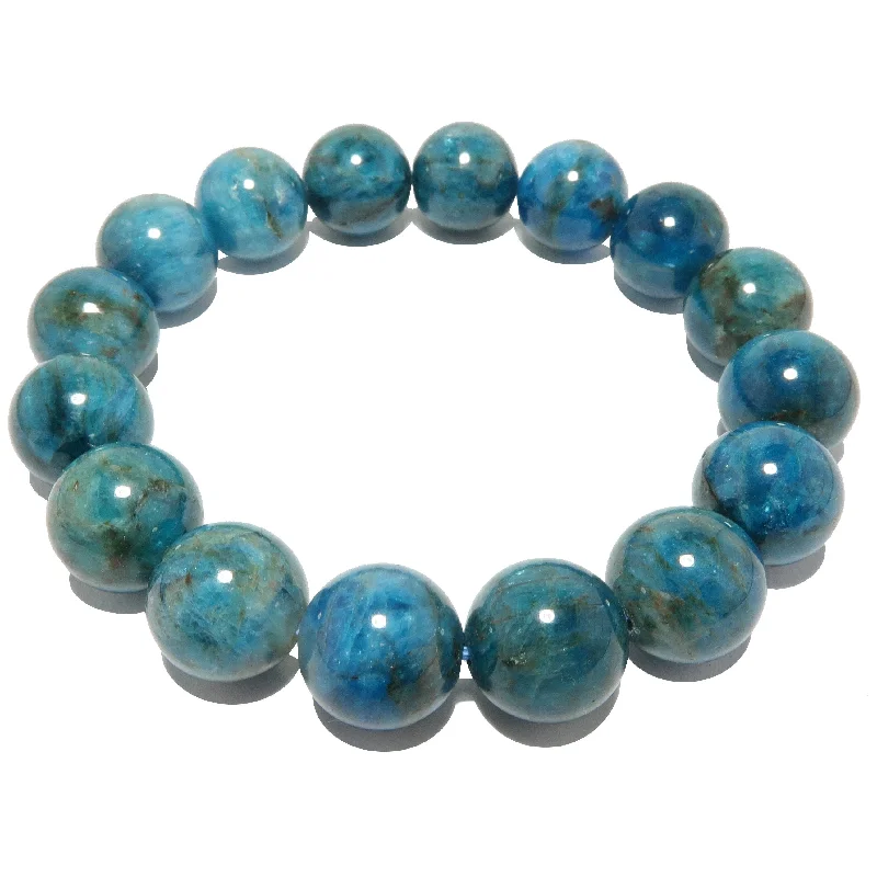 Best bangle bracelets with natural wood for a unique and earthy aesthetic-Apatite Bracelet Blue Sky High Success Stone