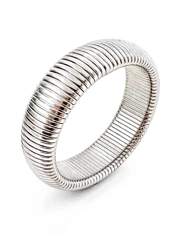 Best bangle bracelets with adjustable sizes for a comfortable and perfect fit-Baia Thick Coil Bangle